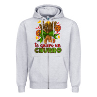 Heather Grey Te Gueiro un churro Zipper Hoodie - AdoDesignShop