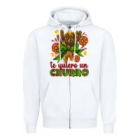 White Te Gueiro un churro Zipper Hoodie - AdoDesignShop