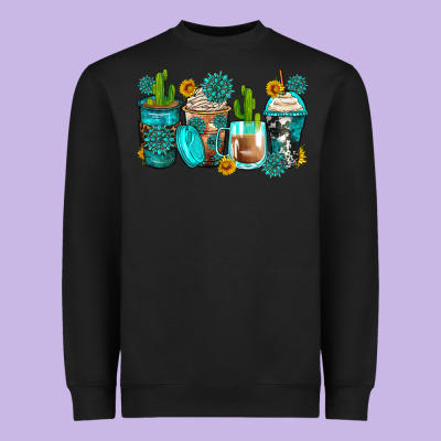 Gemstone Coffee Cups Heavyweight Sweatshirt Designed By Zillion Design Studio