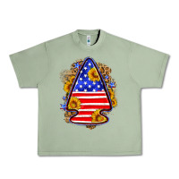 Oil Green American flag arrowhead Urban Heavy Tee - Neo Western