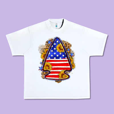 American Flag Arrowhead Urban Heavy Tee Designed By Neo Western