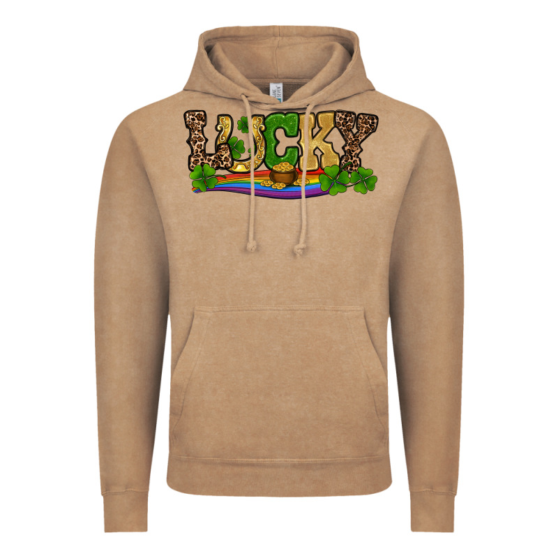 St Patricks Shamrock Gold With Rainbow Vintage Hoodie by RanaPortraitStore | Teevron