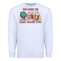 White 100 days of doing teacher stuff Premium Sweatshirt - MaliasSmallBusiness