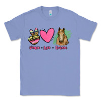Colony Blue peace love horses Classic Tee - RanaPortraitStore