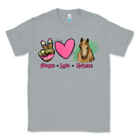 Heather Grey peace love horses Classic Tee - RanaPortraitStore
