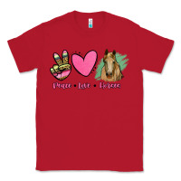 Red peace love horses Classic Tee - RanaPortraitStore