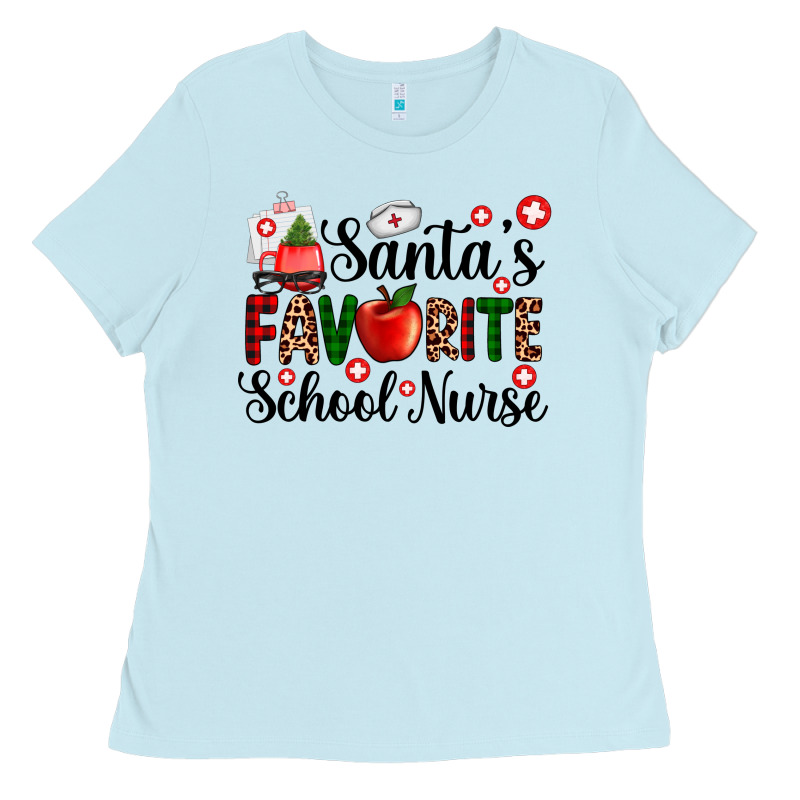 Santa's Favorite  School Nurse Ladies Tee by AdoDesignShop | Teevron