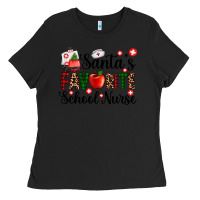 Black santa's favorite  school nurse Ladies Tee - AdoDesignShop