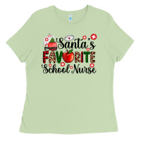 Matcha santa's favorite  school nurse Ladies Tee - AdoDesignShop
