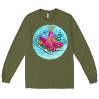 Army Green ice skate christmas ornament Long Sleeve Tee - BundleAndBundleShop