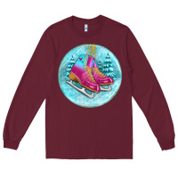 Burgundy ice skate christmas ornament Long Sleeve Tee - BundleAndBundleShop