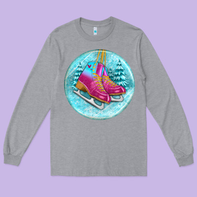 Ice Skate Christmas Ornament Long Sleeve Tee Designed By Bundleandbundleshop