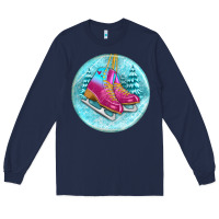 Navy ice skate christmas ornament Long Sleeve Tee - BundleAndBundleShop