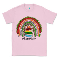 Bubblegum Pink Christmas Teacherlife rainbow Classic Tee - JahusDesignShop