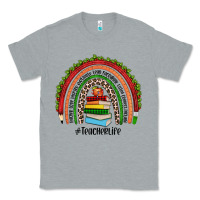 Heather Grey Christmas Teacherlife rainbow Classic Tee - JahusDesignShop