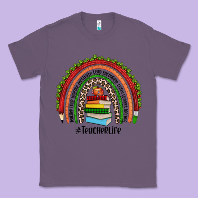 Christmas Teacherlife Rainbow Classic Tee Designed By Jahusdesignshop