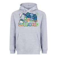 Heather Grey level 100 days unlocked Heavyweight Hoodie - MaliasSmallBusiness