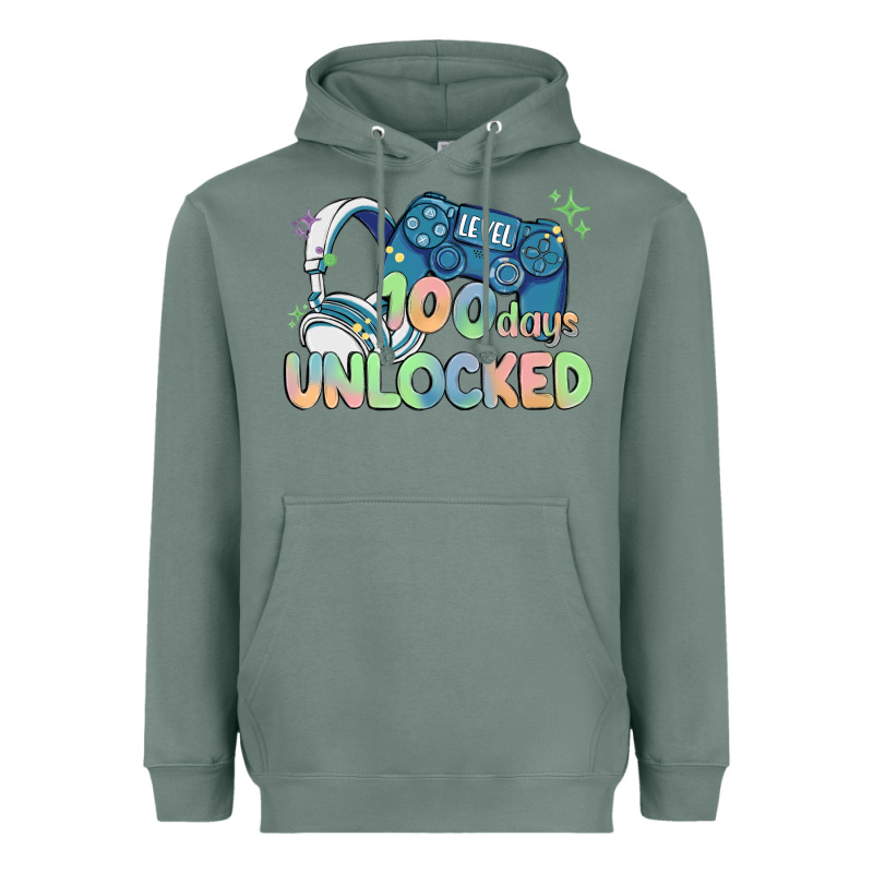 Level 100 Days Unlocked Heavyweight Hoodie by MaliasSmallBusiness | Teevron