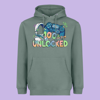 Level 100 Days Unlocked Heavyweight Hoodie Designed By Maliassmallbusiness