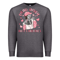 Charcoal Heather dead inside but it's valentine's Premium Sweatshirt - MaliasSmallBusiness