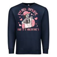 Navy dead inside but it's valentine's Premium Sweatshirt - MaliasSmallBusiness
