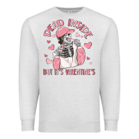 Oatmeal Heather dead inside but it's valentine's Premium Sweatshirt - MaliasSmallBusiness