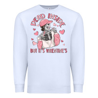 White dead inside but it's valentine's Premium Sweatshirt - MaliasSmallBusiness