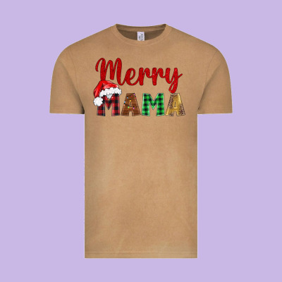 Merry Mama Vintage Tee Designed By Barkaloodesign