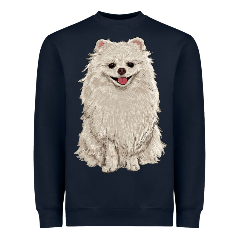 White Pomeranian Heavyweight Sweatshirt by RanaPortraitStore | Teevron