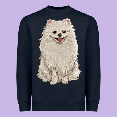 White Pomeranian Heavyweight Sweatshirt Designed By Ranaportraitstore