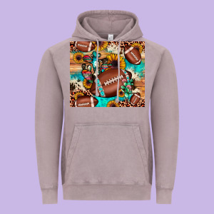 Football Cactus Sunflower Vintage Hoodie Designed By Jahusdesignshop