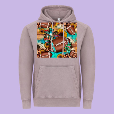 Football Cactus Sunflower Vintage Hoodie Designed By Jahusdesignshop
