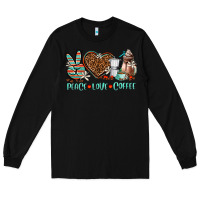 Black peace love coffee Long Sleeve Tee - AdoDesignShop