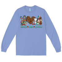 Colony Blue peace love coffee Long Sleeve Tee - AdoDesignShop