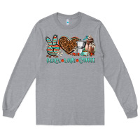 Heather Grey peace love coffee Long Sleeve Tee - AdoDesignShop