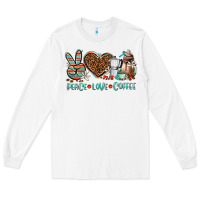 White peace love coffee Long Sleeve Tee - AdoDesignShop