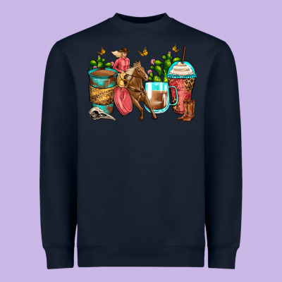 Cowgirl Coffee Cups Heavyweight Sweatshirt Designed By Zillion Design Studio
