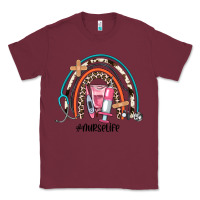 Burgundy nurse life rainbow Classic Tee - JahusDesignShop