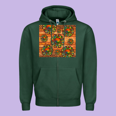 Autism Awareness Cowhide Leopard Sunflower Zipper Hoodie Designed By Artiststas