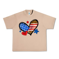Burro American flag heart leopard Urban Heavy Tee - Neo Western