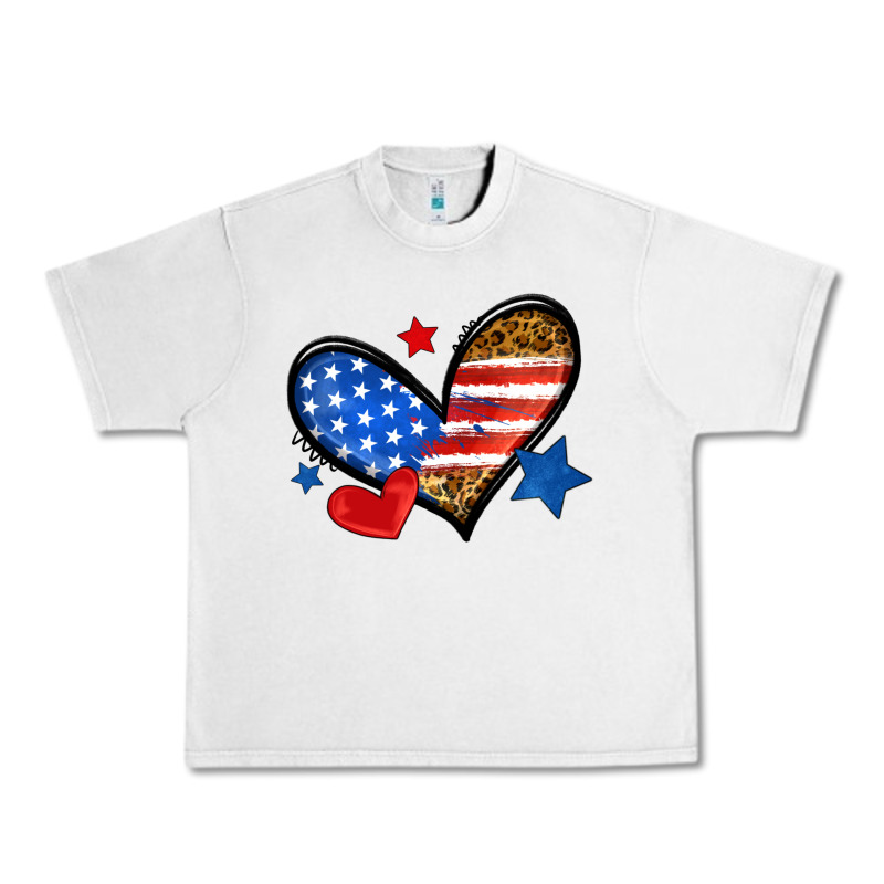 American Flag Heart Leopard Urban Heavy Tee by Neo Western | Teevron