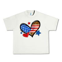 Pistachio American flag heart leopard Urban Heavy Tee - Neo Western
