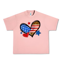 Salmon American flag heart leopard Urban Heavy Tee - Neo Western