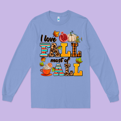 I Love Fall Most Of All Long Sleeve Tee Designed By Adodesignshop