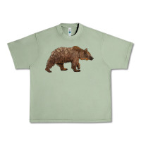 Oil Green bear Urban Heavy Tee - BarkalooDesign