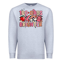 Heather Grey 100 days brighter Premium Sweatshirt - MaliasSmallBusiness