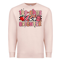 Pale Pink 100 days brighter Premium Sweatshirt - MaliasSmallBusiness