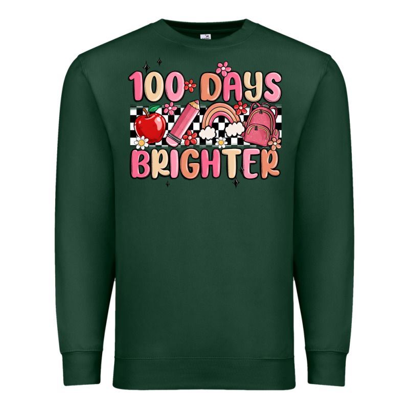 100 Days Brighter Premium Sweatshirt by MaliasSmallBusiness | Teevron