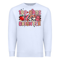 White 100 days brighter Premium Sweatshirt - MaliasSmallBusiness