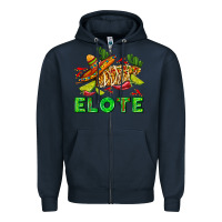 Navy Elote corn sombrero lime and  cactus Zipper Hoodie - AdoDesignShop